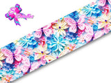 LBP07194 - Listón Estampado de 7,5 cm - Mariposas (por metro)