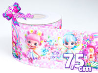 LBP07178 - Listón Impreso de 7,5 cm - Hadas (por metro)