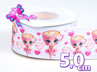 LBP06114 - Listón Estampado de 5,0 cm - Ballerina Capuchina (por metro)