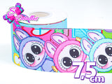 PXQ00106 - 1 Listón Estampado + 1 Listón Unicolor + 1 Resina para Moño