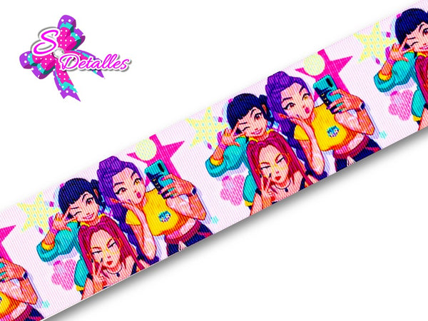 LBP06119 - Listón Estampado de 5,0 cm - Huntrix (por metro)