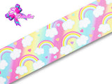 LBP07257 - Listón Estampado de 7,5 cm - Arcoiris (por metro))