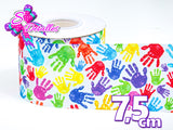LBP07441 - Listón Estampado de 7,5 cm - Niños (por metro)