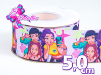 LBP06119 - Listón Estampado de 5,0 cm - Huntrix (por metro)
