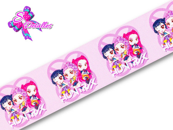 LBP06080 - Listón Estampado de 5,0 cm - Huntrix (por metro)