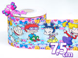 LBP07201 - Listón Estampado de 7,5 cm - Rugrats (por metro)