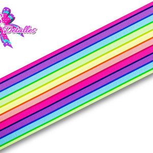 LBP07293 - Listón Estampado de 7,5 cm - Rayas (por metro)