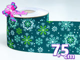 LBP27455 - Listón Estampado de 7,5 cm - Navidad (por metro)
