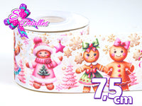 LBP27427 - Listón Estampado de 7,5 cm - Navidad (por metro)