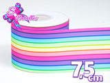 LBP07293 - Listón Estampado de 7,5 cm - Rayas (por metro)