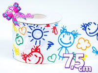 LBP07384 - Listón Impreso de 7,5 cm - Niños (por metro)