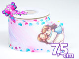 LBP07110 - Listón Estampado de 7,5 cm - Jesus (por tira)