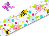 LBP07310 - Listón Estampado de 7,5 cm - Abejas (por metro)