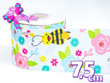 LBP07310 - Listón Estampado de 7,5 cm - Abejas (por metro)