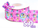 LBP06108 - Listón Estampado de 5,0 cm - Bluey (por metro)