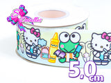 LBP06060 - Listón Estampado de 5,0 cm - Hello Kitty (por metro)