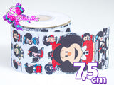 LBP07388 - Listón Estampado de 7,5 cm - Mafalda (por tira)