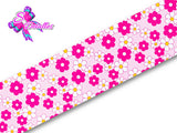 LBP07446 - Listón Estampado de 7,5 cm - Flores (por metro)