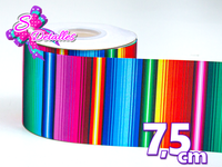 LBP07139 - Listón Impreso de 7,5 cm - Zarape (por metro)