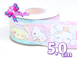 LBP06138 - Listón Estampado de 5,0 cm - Sanrio (por metro)