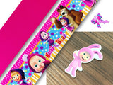 PXQ00283 - 1 Listón Estampado + 1 Listón Unicolor + 1 Resina para Moño