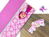 PXQ00285 - 1 Listón Estampado + 1 Listón Unicolor + 1 Resina para Moño