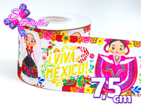 LBP07269 - Listón Impreso de 7,5 cm - Mexico (por metro)