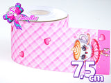 LBP07284 - Listón Estampado de 7,5 cm - Ballerina Capuchina (Tira)