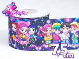 LBP07107 - Listón Estampado de 7,5 cm - Huntrix (por metro)