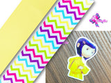 PXQ00608 - 1 Listón Estampado + 1 Listón Unicolor + 1 Resina para Moño