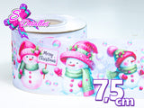 LBP27456 - Listón Estampado de 7,5 cm - Navidad (por metro)