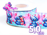LBP06095 - Listón Estampado de 5,0 cm - Lilo y Stitch (por metro)