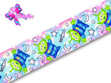 LBP06062 - Listón Estampado de 5,0 cm - Marcianos (por metro)