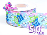 LBP06062 - Listón Estampado de 5,0 cm - Marcianos (por metro)