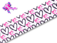 LBP07257 - Listón Impreso de 7,5 cm - Corazon (por metro)