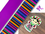 PXQ00493 - 1 Listón Estampado + 1 Listón Unicolor + 1 Resina para Moño