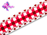 LBP07055 - Listón Estampado de 7,5 cm - Corazones (por metro)
