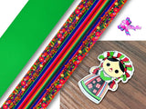 PXQ00494 - 1 Listón Estampado + 1 Listón Unicolor + 1 Resina para Moño