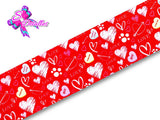 LBP07063 - Listón Estampado de 7,5 cm - Corazones (por metro)