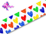 LBP07046 - Listón Estampado de 7,5 cm - Corazones (por metro)