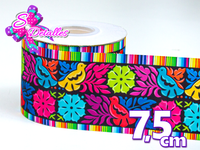 LBP07411 - Listón Impreso de 7,5 cm - Mexico (por metro)