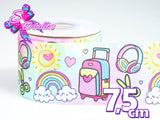 LBP07362 - Listón Estampado de 7,5 cm - Clases (por metro)