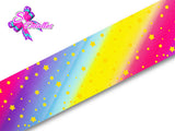 LBP07379 - Listón Estampado de 7,5 cm - Arcoiris (por metro)