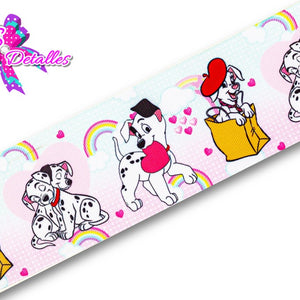 LBP07234 - Listón Estampado de 7,5 cm - 101 Dalmatas (por metro)
