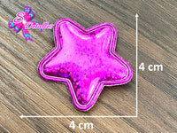 CMS30050 - Vinil Glitter de 4cm x 4cm - Estrella Fucsia