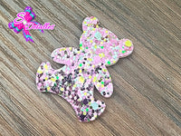 CMS30049 - Fieltro Glitter de 3,5cm x 3cm - Osito Rosado