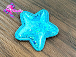 CMS30053 - Vinil Glitter de 4cm x 4cm - Estrella Azul Claro