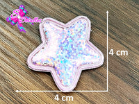 CMS30054 - Vinil Glitter de 4cm x 4cm - Estrella Rosada