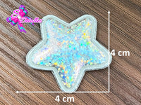 CMS30246 - Vinil Glitter de 4cm x 4cm - Estrella Plata