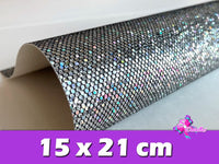 HV000018 - 6 Hojas de Vinil de 15x21 cm - Glitter Panal (Pequeñas)
